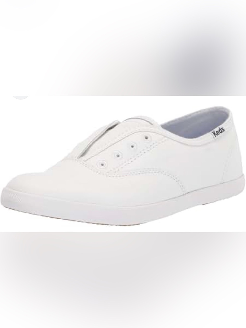 Keds White Women's Slip-On Canvas faux leather minimalist Sneaker